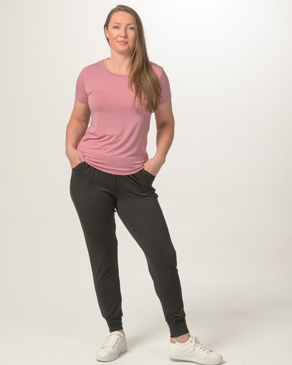 Bamboo Wide Waist Cuffed Leisure Pants