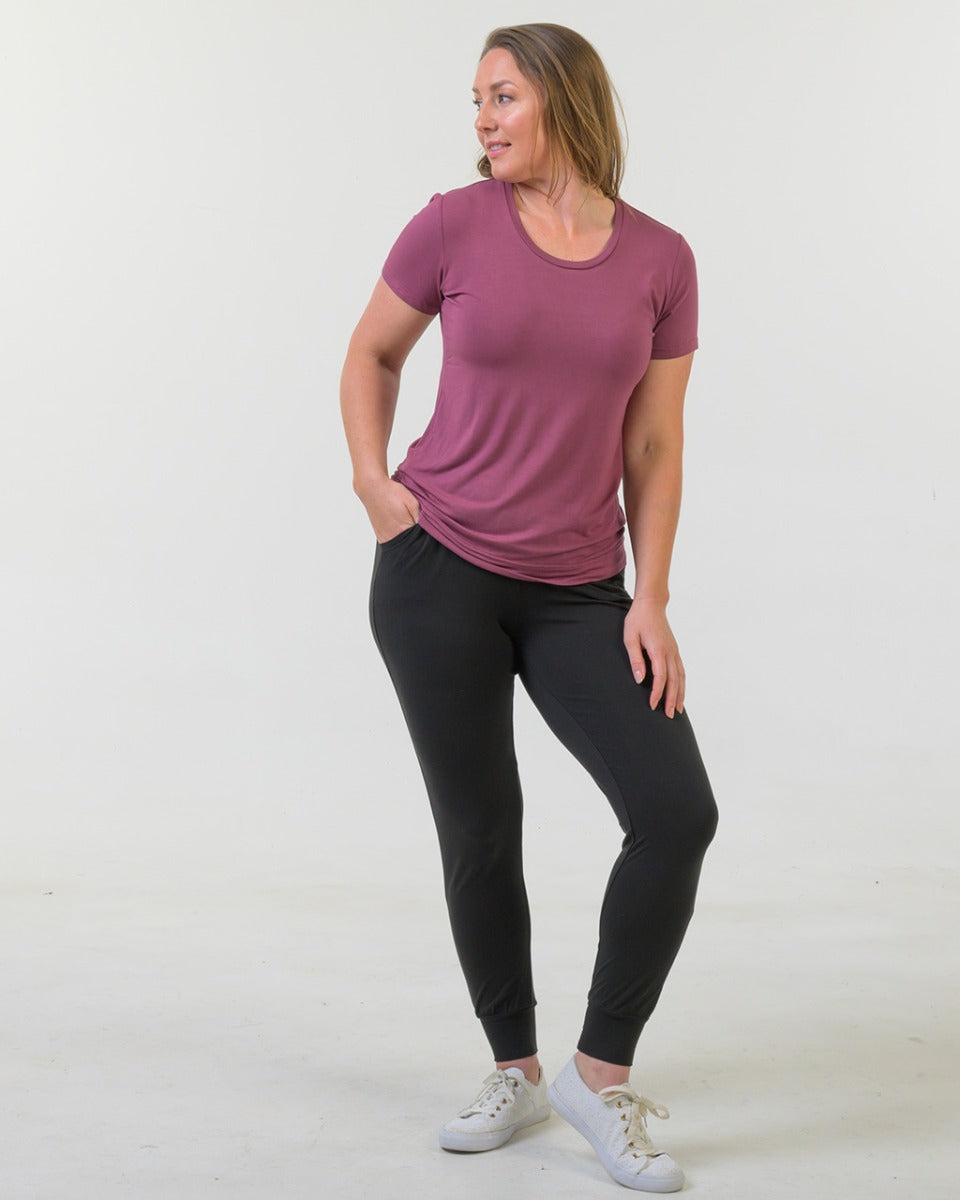 Bamboo Wide Waist Cuffed Leisure Pants