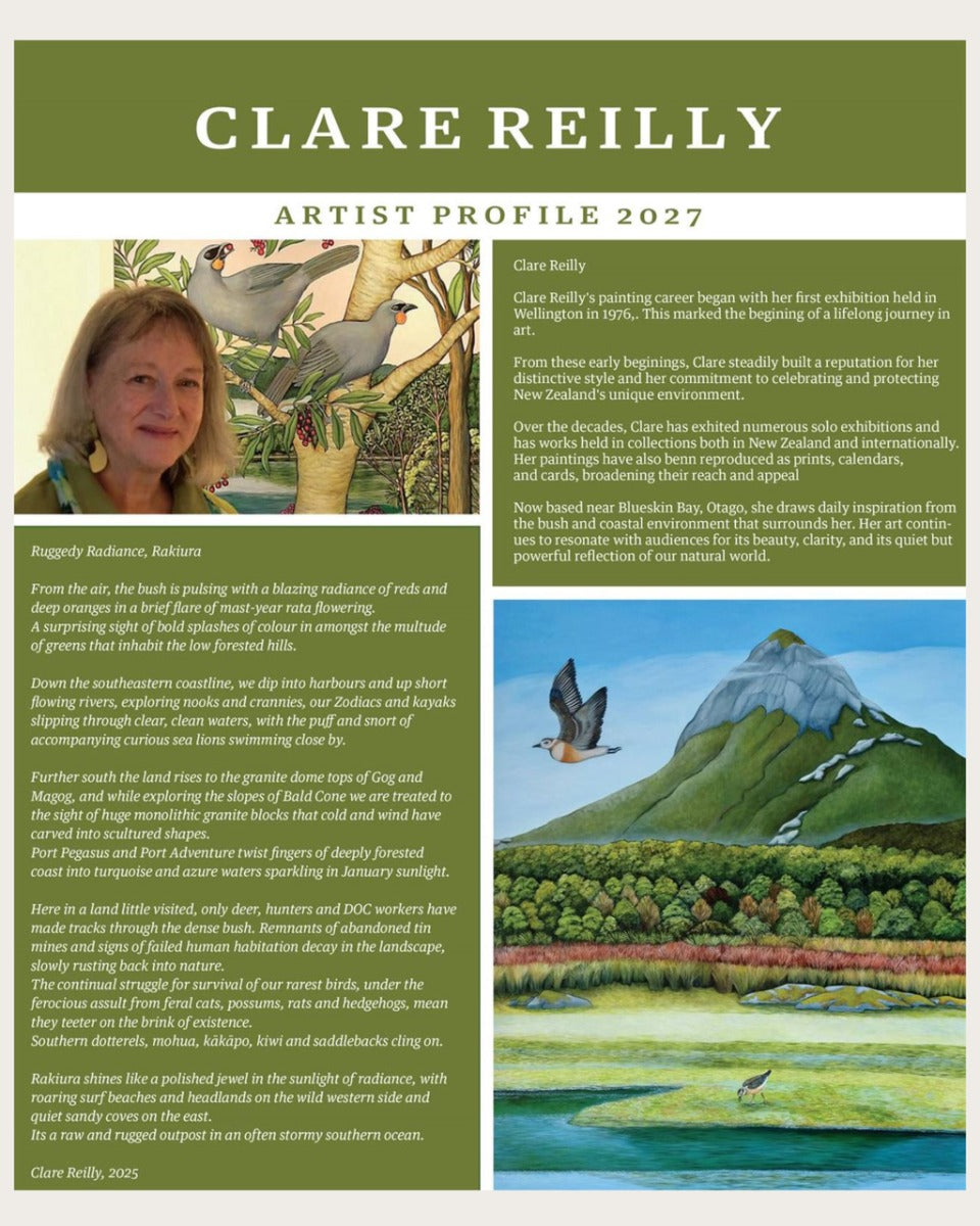 New Zealand Art Calendar by Clare Reilly 2027