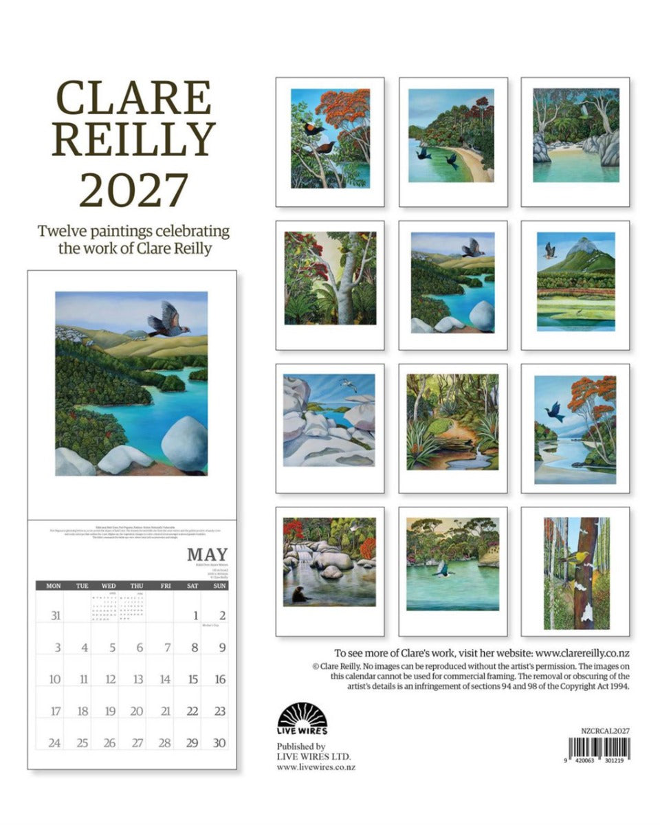 New Zealand Art Calendar by Clare Reilly 2027