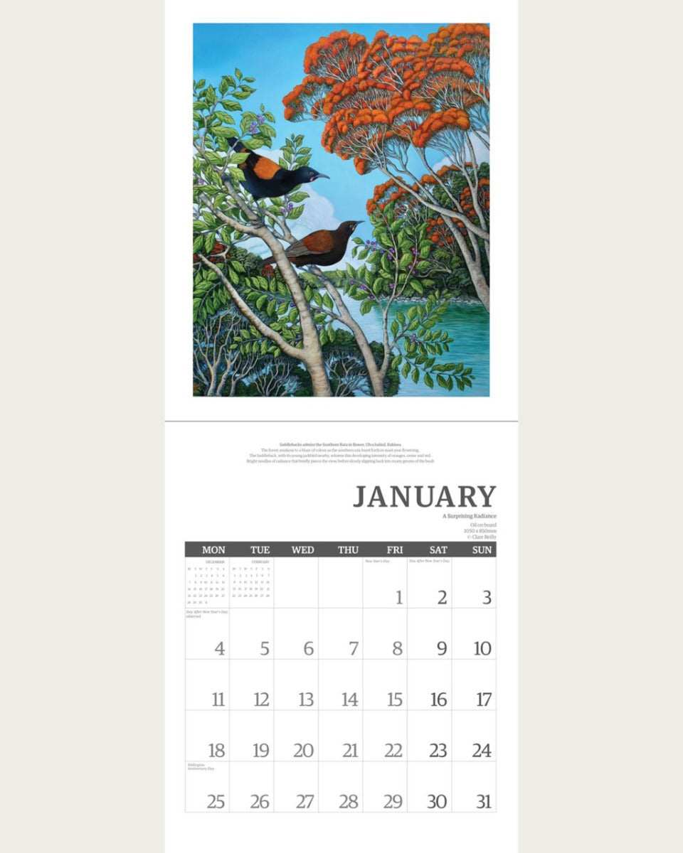 New Zealand Art Calendar by Clare Reilly 2027