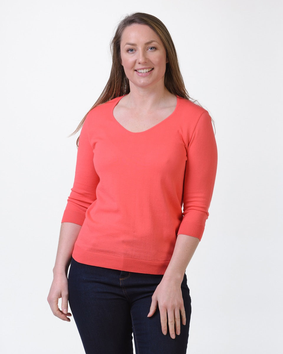 Organic Egyptian Cotton 3/4 Sleeve Top