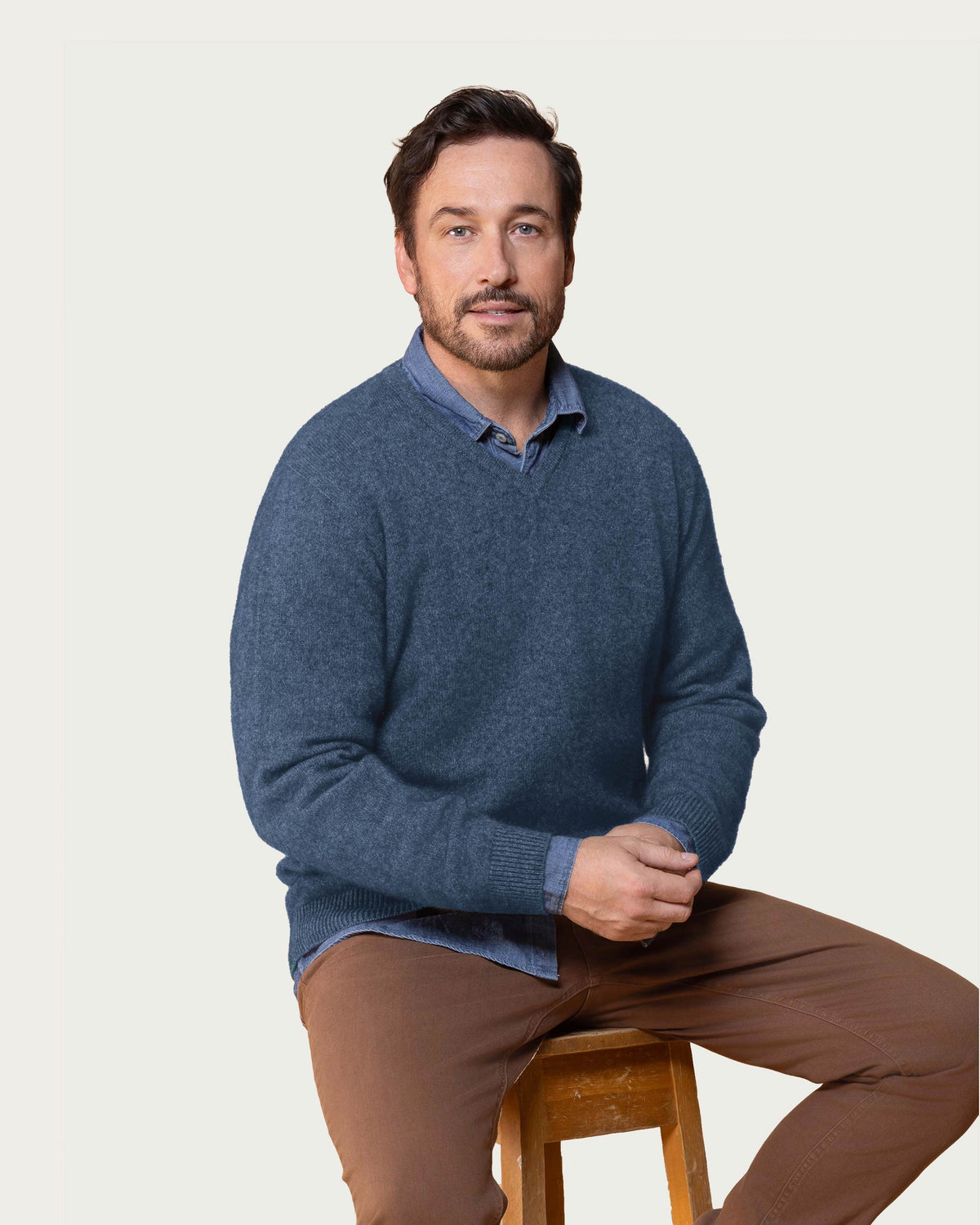 Possum Merino Oxford V-Neck Sweater
