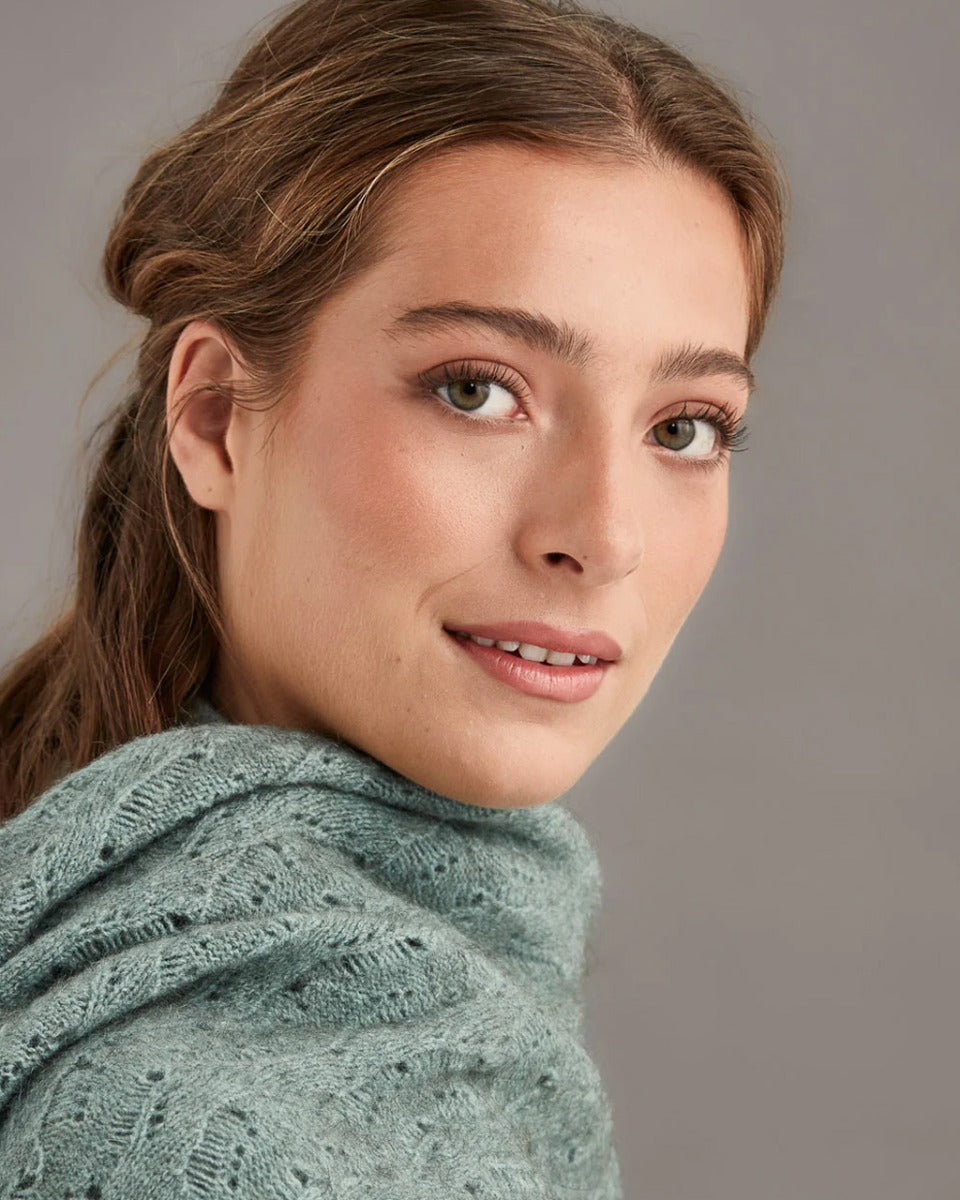 Possum Merino Herringbone Lace Wrap