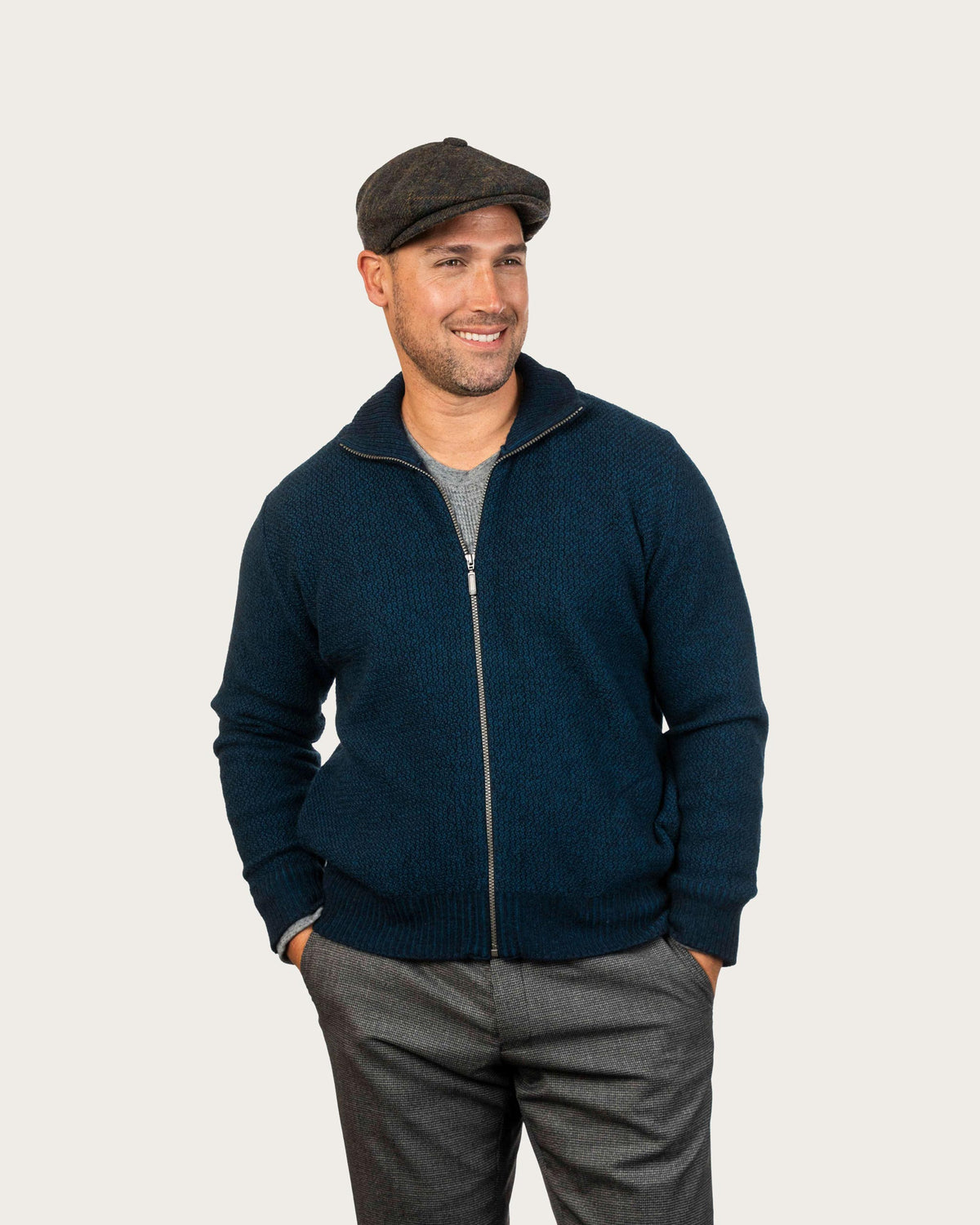 Possum Merino Two Tone Moss Stitch Jacket