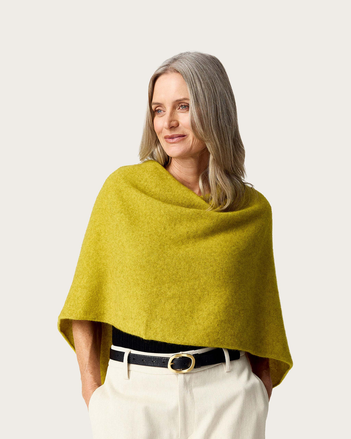 Possum Merino Two Tone Poncho