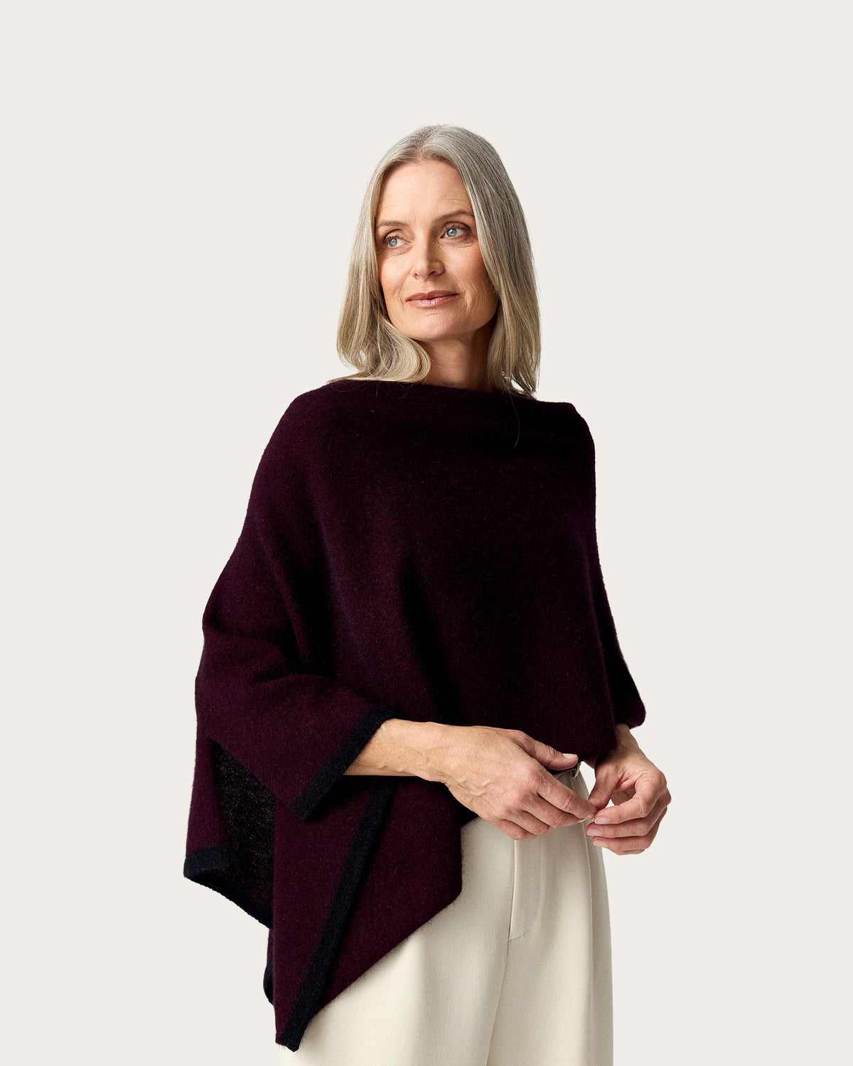 Possum Merino Two Tone Poncho