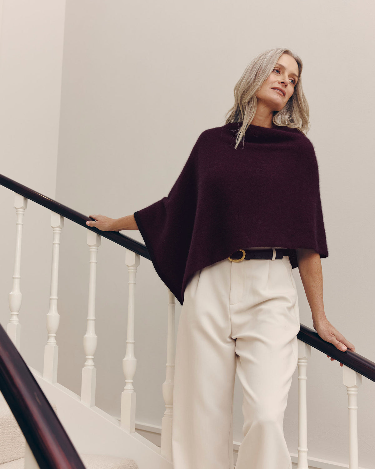 Possum Merino Two Tone Poncho