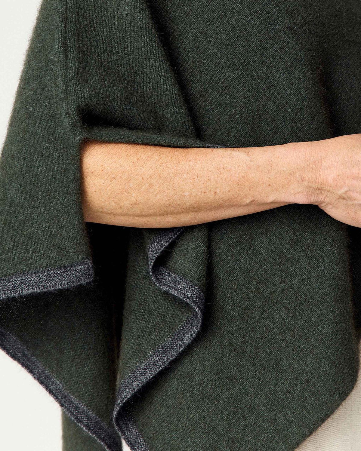 Possum Merino Two Tone Poncho