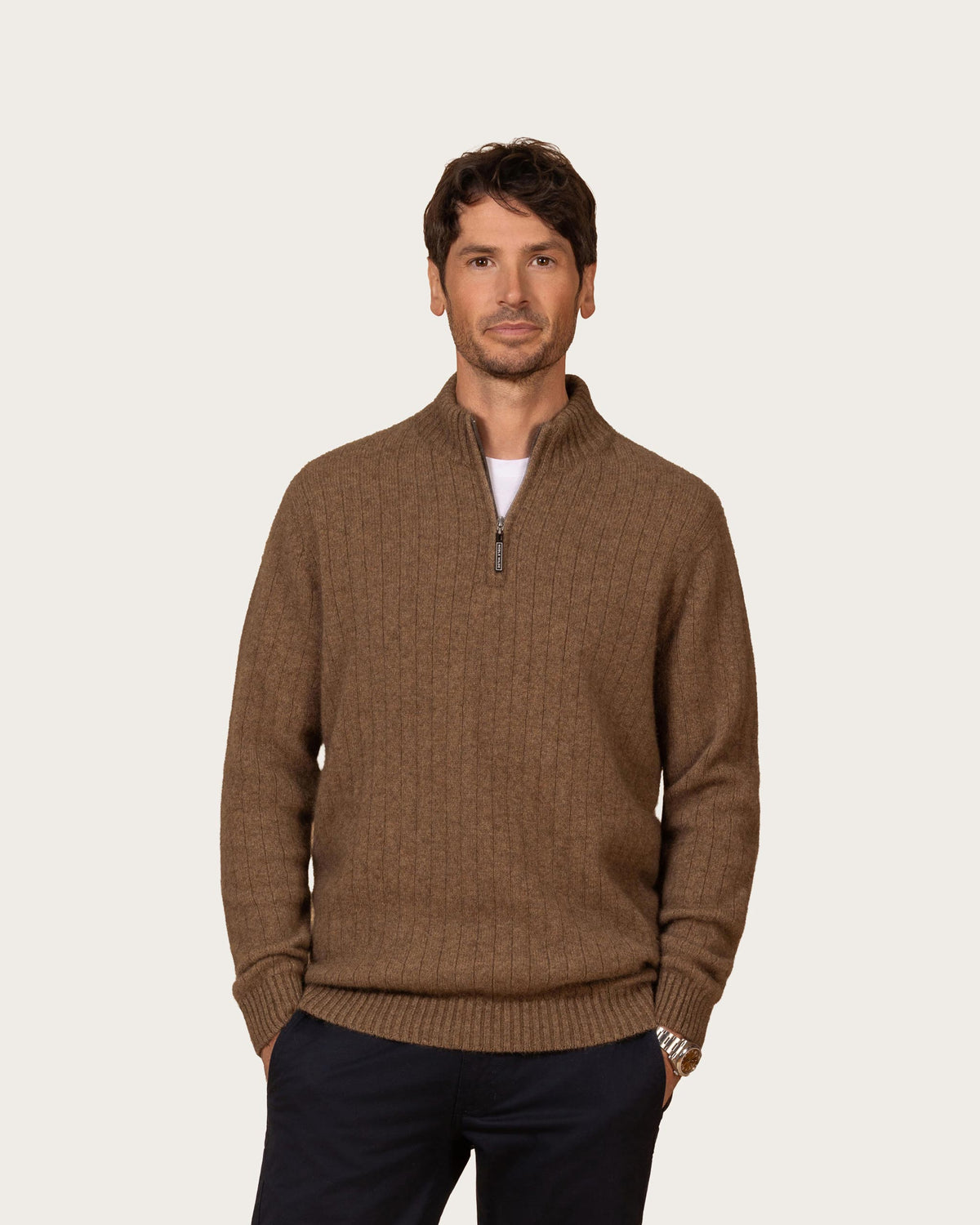 Possum Merino Sefton Zip Neck Sweater