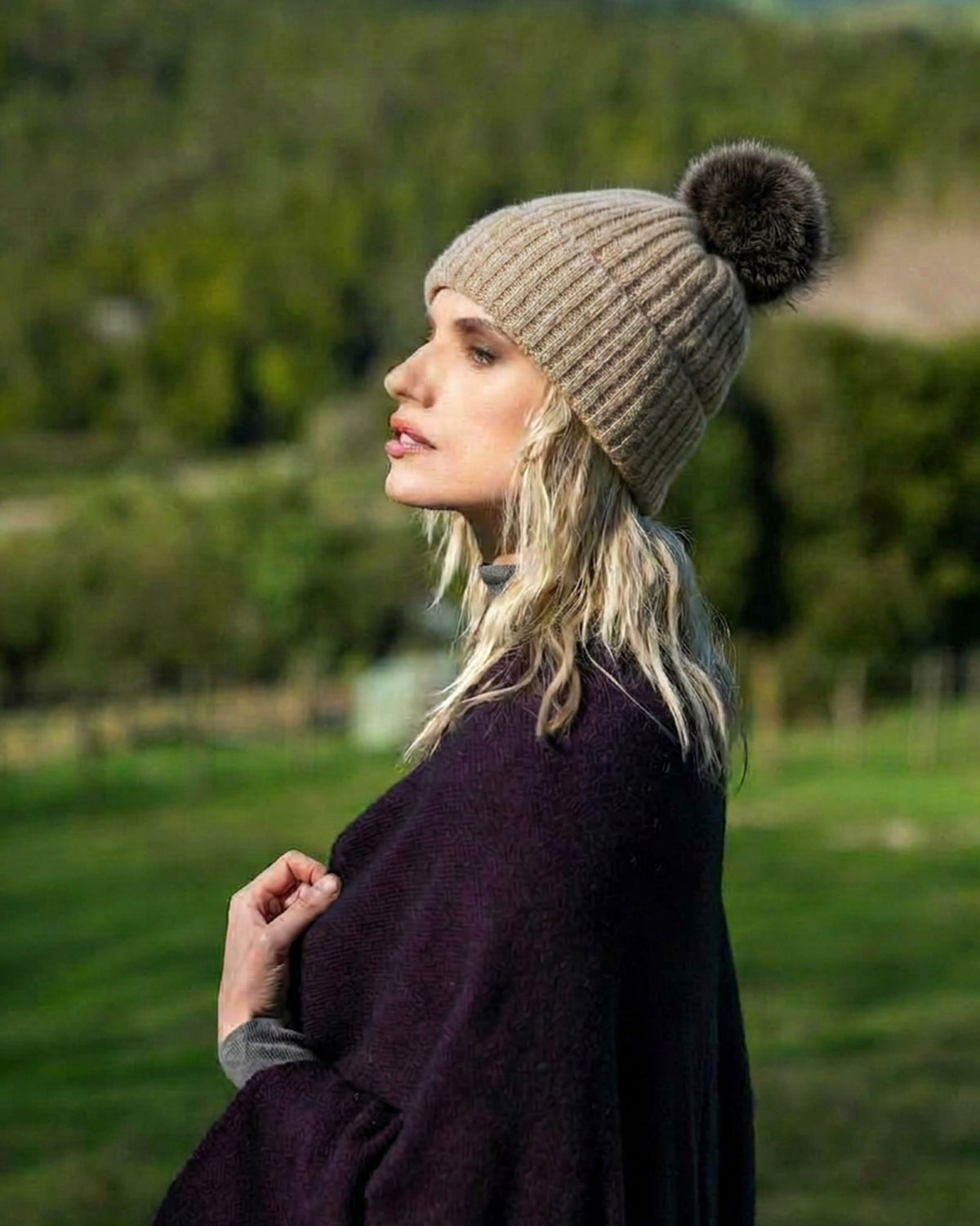 Possum Merino Fur Pom Pom Beanie