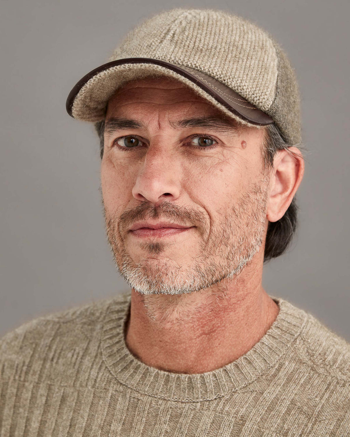 Possum Merino Leather Peak Cap