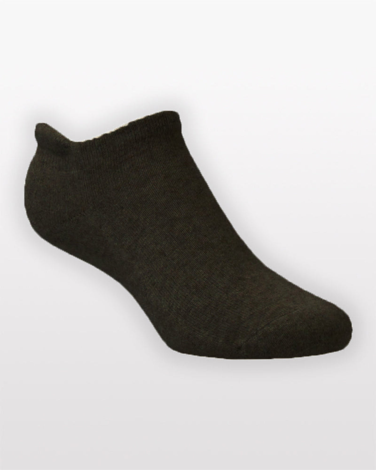 Possum merino Dark gray ankle sock on a light gray background