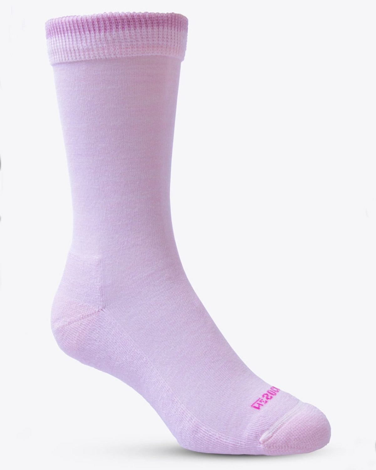Purple merino cushioned sock on a white background