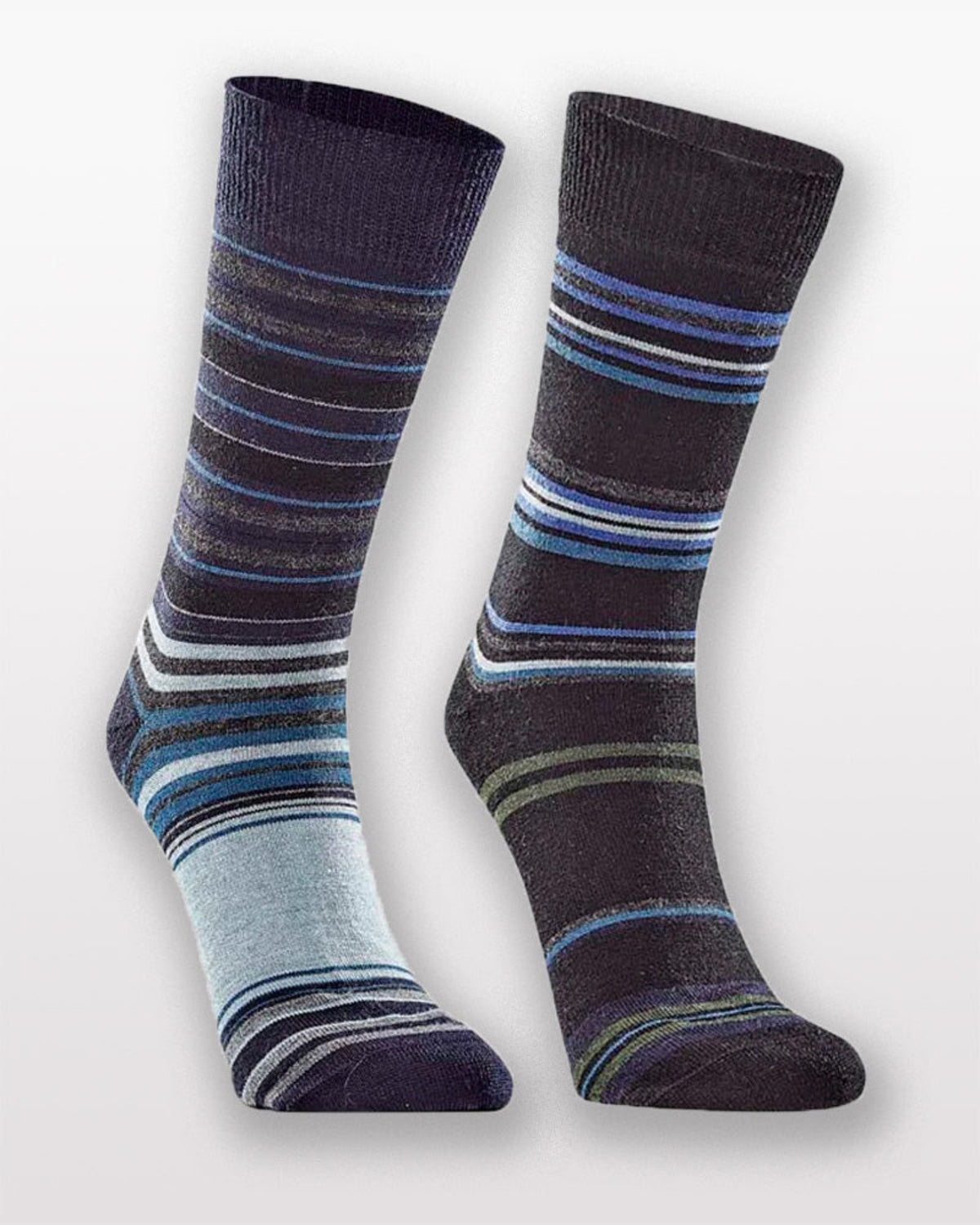 Merino Two striped socks on a white background