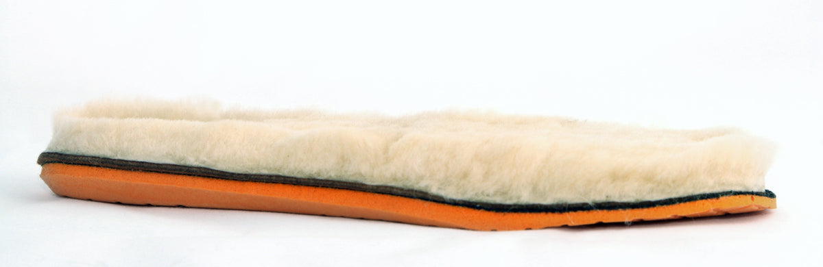 Insole with  innersole sheepskin lining on a white background