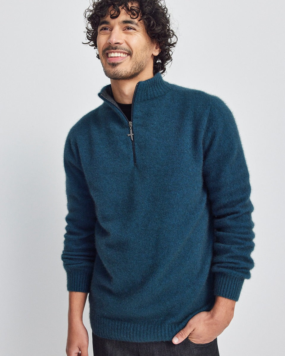 Possum Merino Estuary Half Zip Sweater