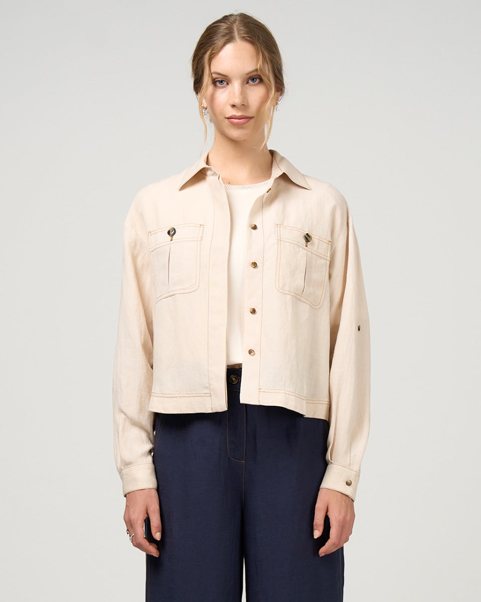 Madly Sweetly Aspect Linen Blend Jacket