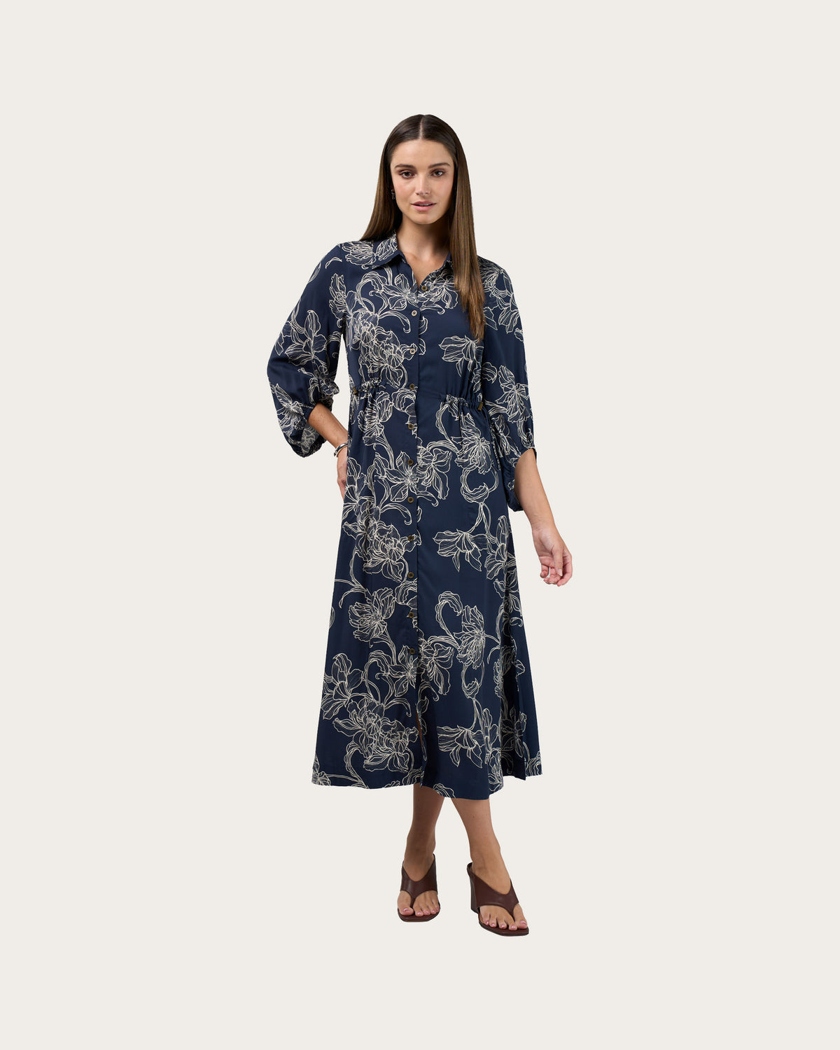 Madly Sweetly Blueprint Shirt Dress
