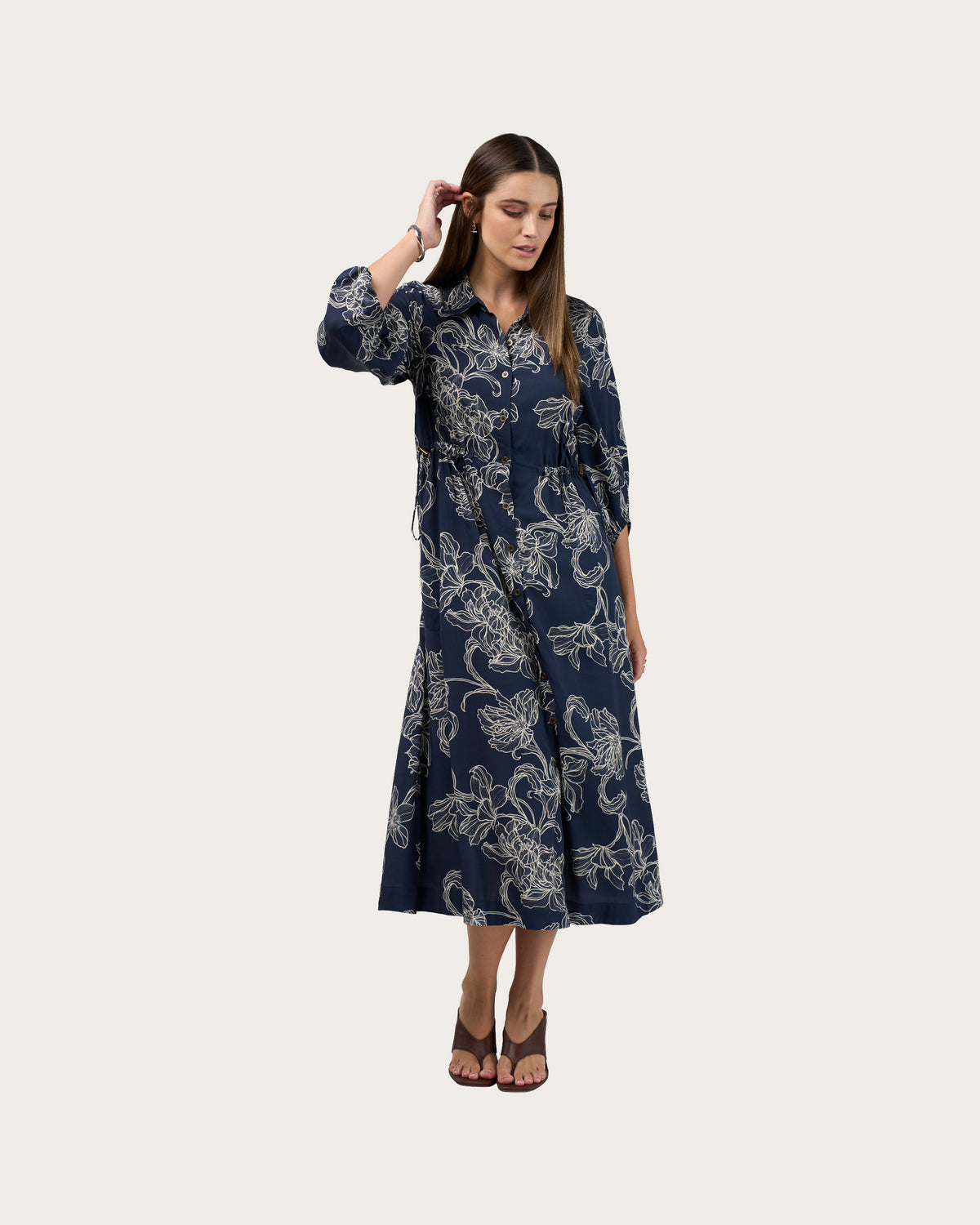 Madly Sweetly Blueprint Shirt Dress