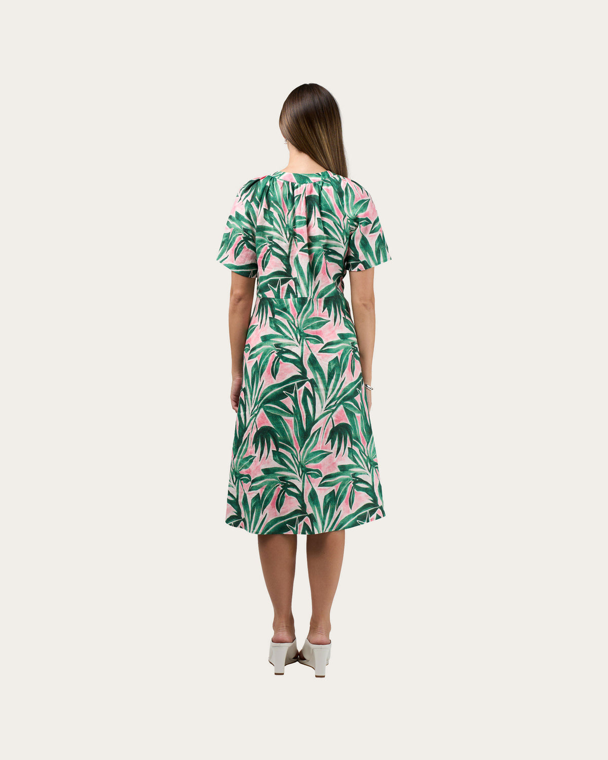 Frond Linen Shift Dress