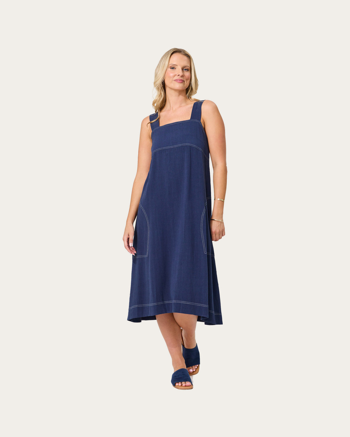 Lemon Tree Gabi Linen Pinafore Dress