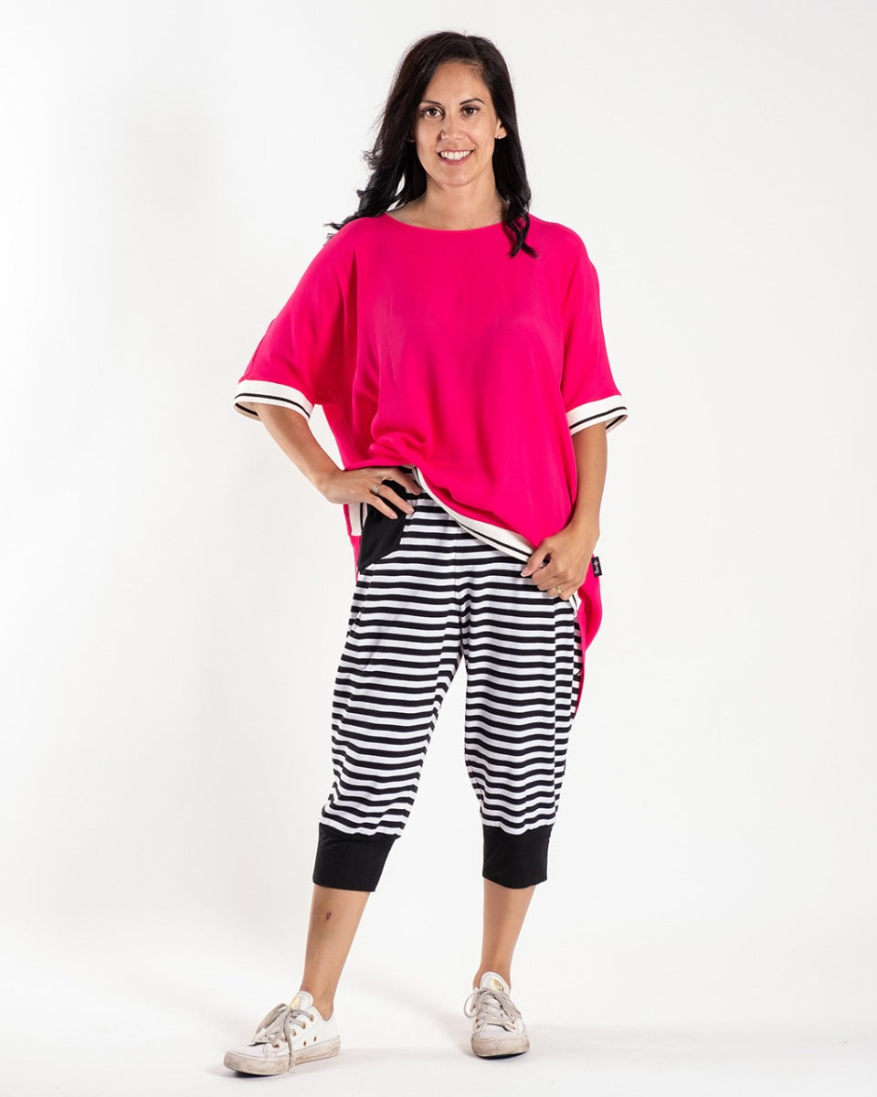 Jellicoe Stripe Trim Top with Pull in Clip
