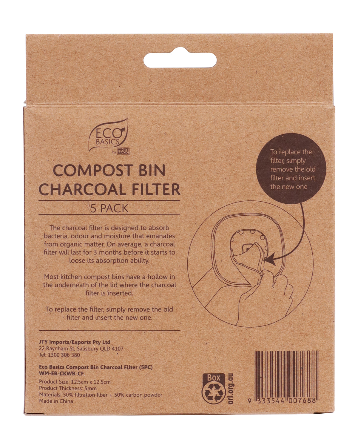 Compost Bin Charcoal Filter 5 Pack
