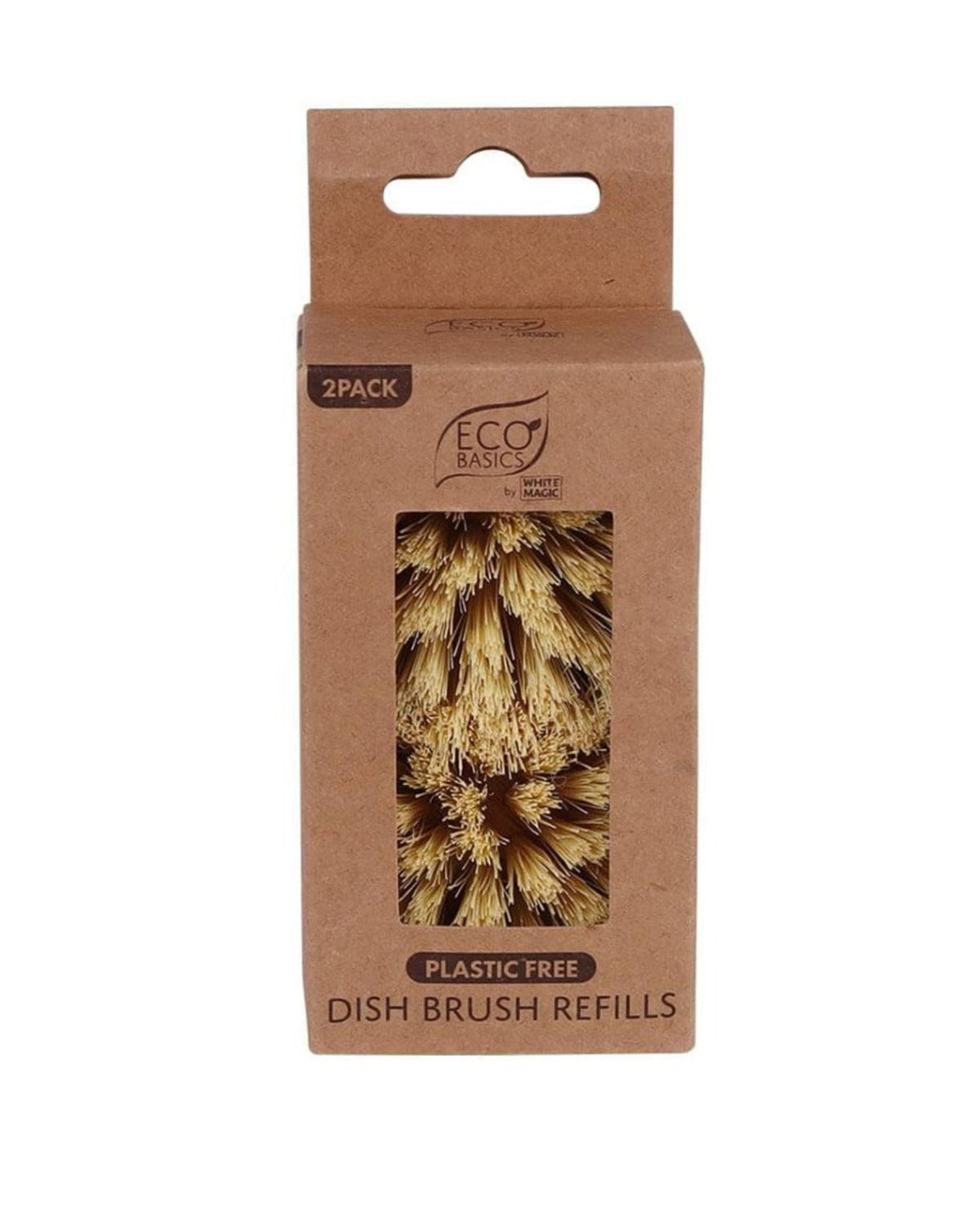 Packaging of dish brush refills with visible brand logo on a white background