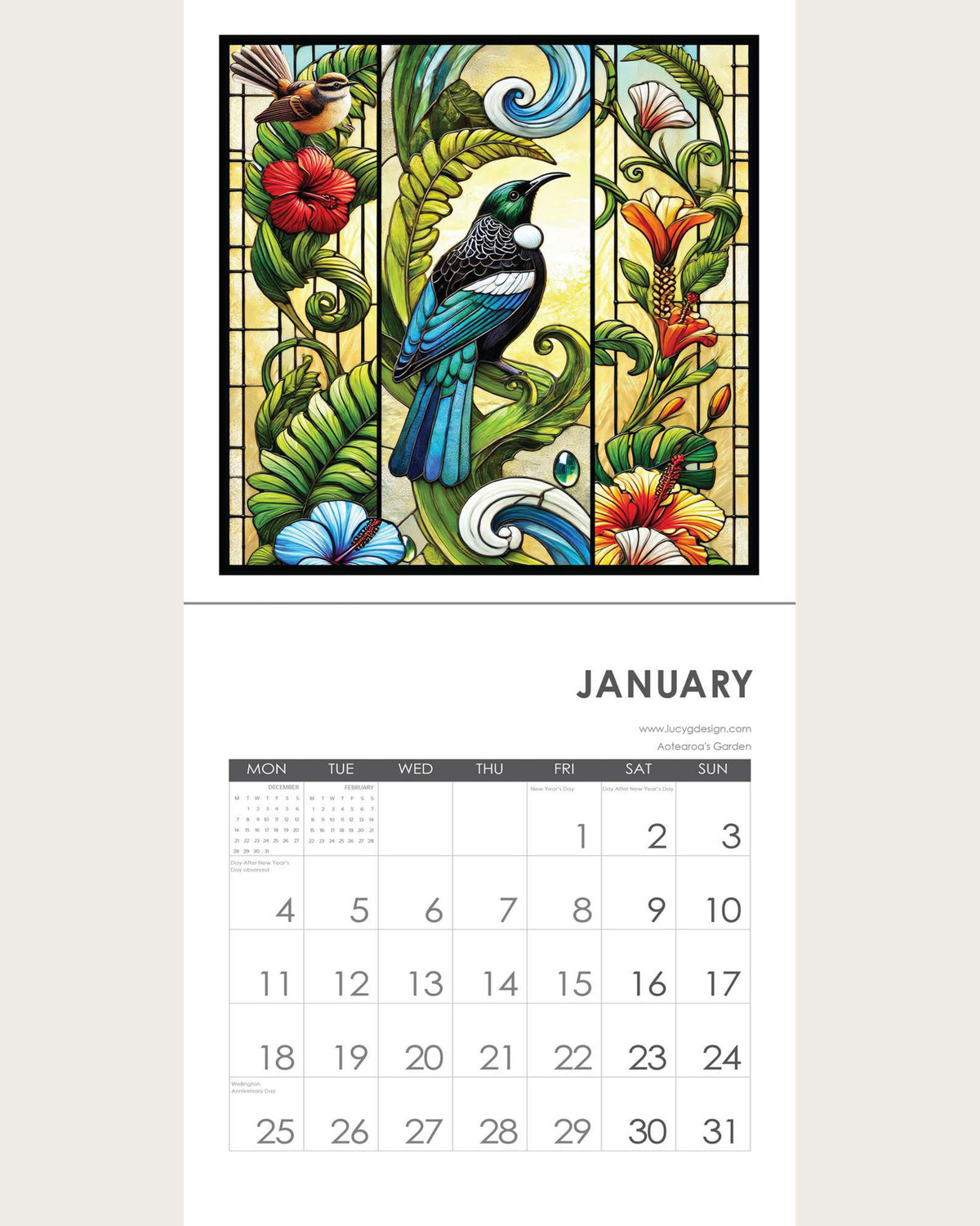 New Zealand Art Calendar by Lucy Gauntlett 2027