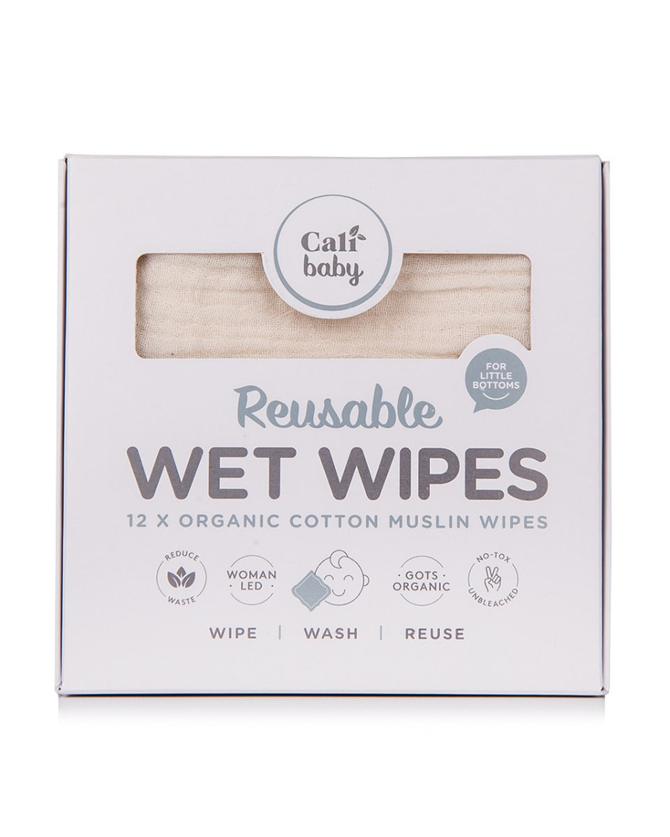 Reusable Organic Cotton Wet Wipes 12pk