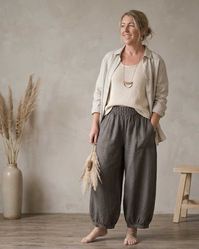 Hemp Wide Leg Trousers