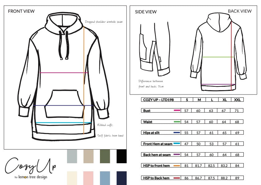 Lemon Tree Cozy Up Longline Hoodie