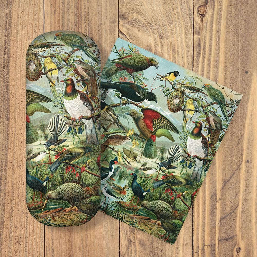 Glasses Case and Lens Cloth with NZ Designs