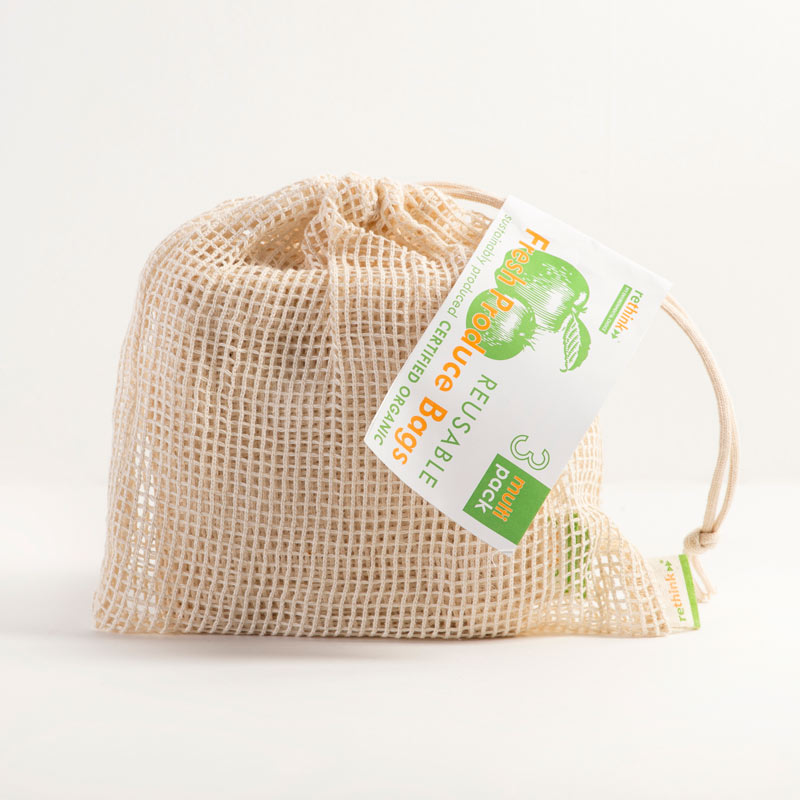 Organic Cotton Produce Bags 3 pack